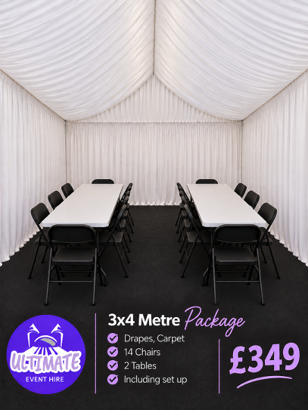 cheaper 3x4m marquee hire package