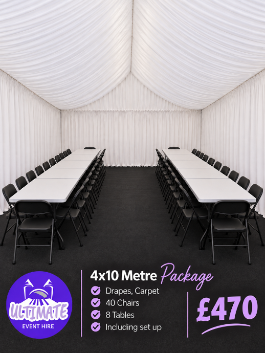 cheap 4x10m marquee hire package